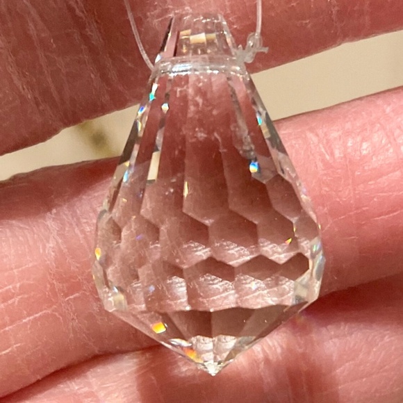Teardrop Prism Crystal Christmas Ornament Pendant Glass 1” Faceted Small - Picture 1 of 9